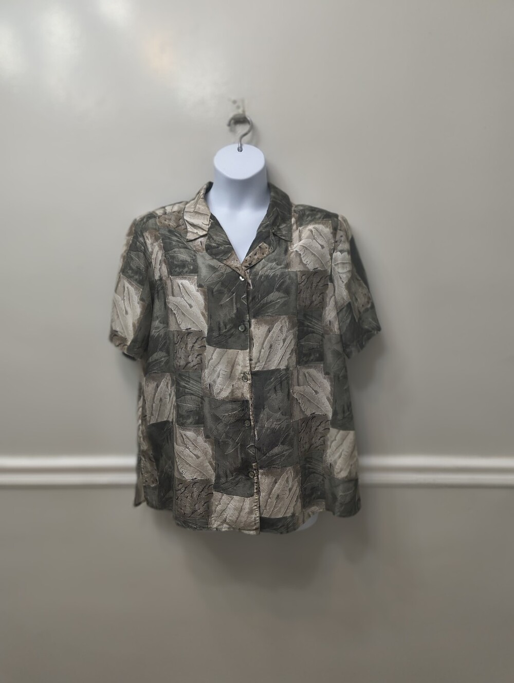 Vtg Dress Barn Womens Blouse 1X Floral 100% Silk Blouse Office Casual Y2K Floral